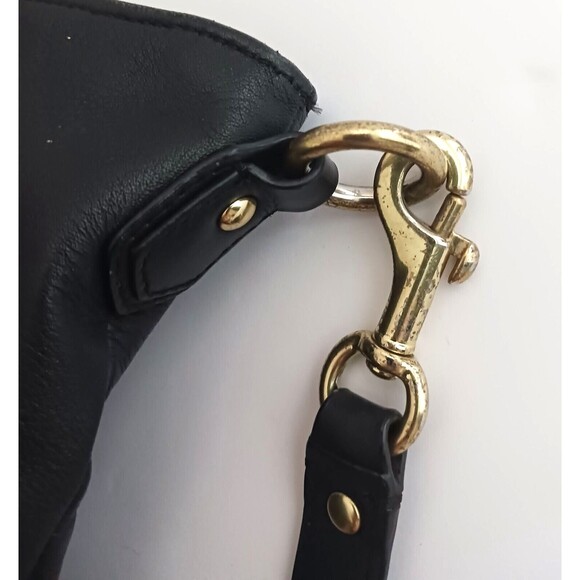 Coach Black Leather Satchel with Gold Accents - Picture 5 of 10
